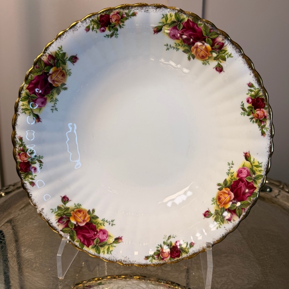 Vintage Royal Albert Old Country Roses Round Serving Bowl 9.5” Excellent